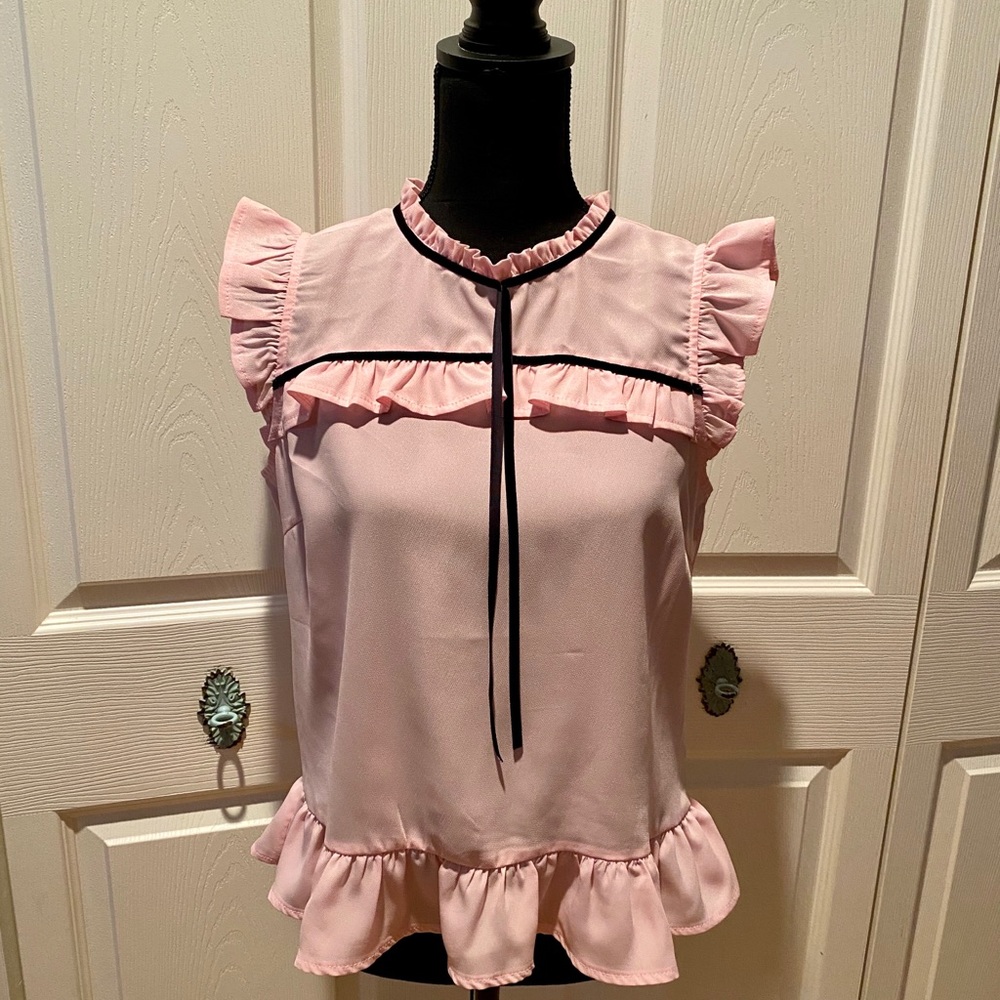 Pastel Pink Ruffle Blouse